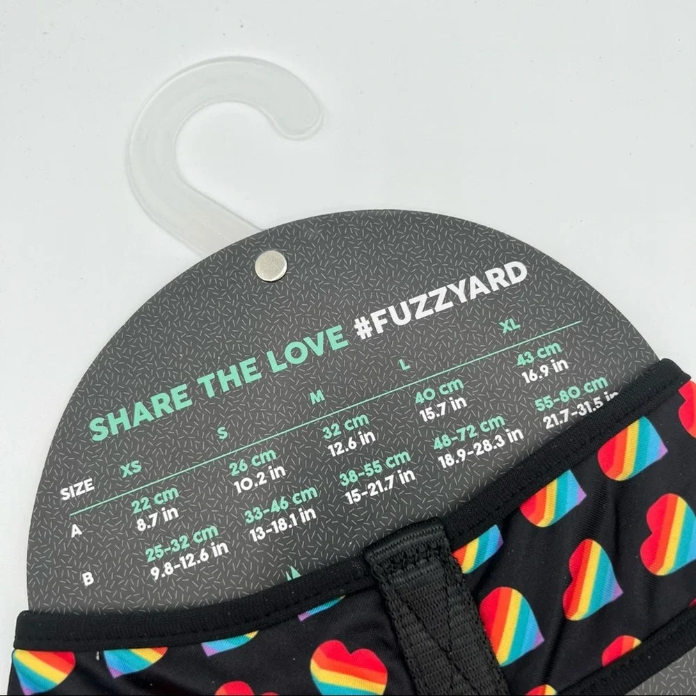 Fuzz Yard Rainbow Hearts Dog Harness Dog’s Size Large